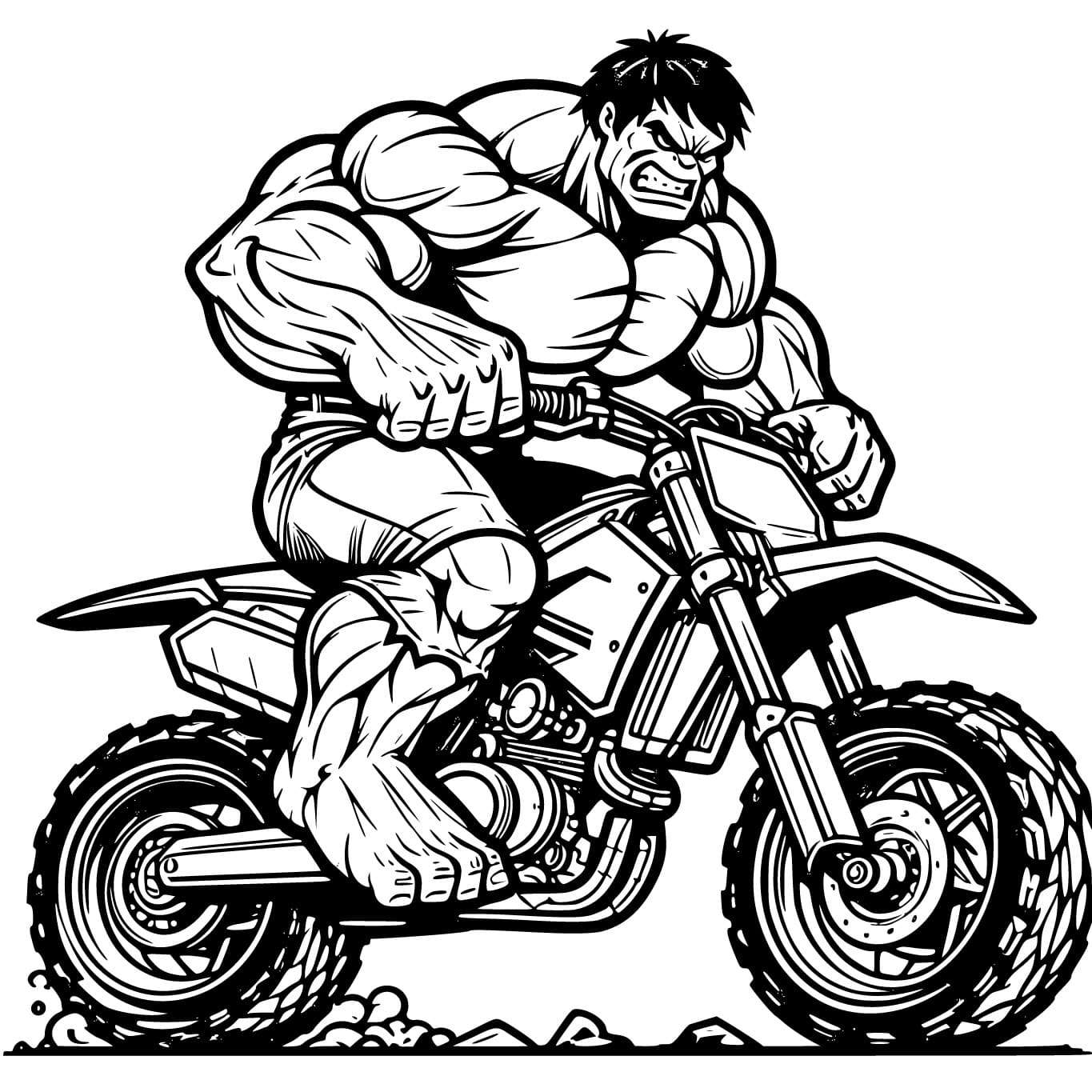 hulk-is-riding-motorbike-coloring