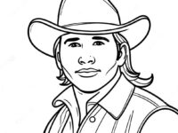 morgan wallen in cowboy hat coloring page 80748 22625