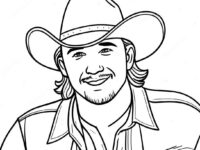 morgan wallen in cowboy hat coloring page 80748 22628