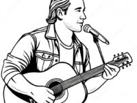 morgan wallen with guitar coloring page 80747 22621