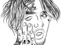 Lil Peep Coloring Pages Fanart 600×600 1