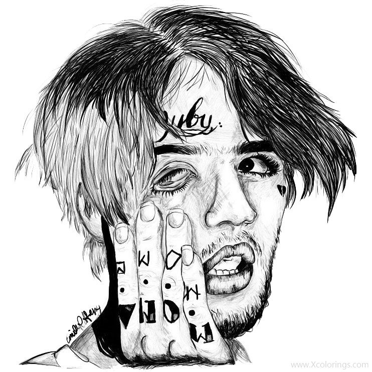 Lil Peep Coloring Pages Hand Drawing Lil Peep Coloring Pages Hand Drawing