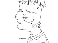 Lil Peep Simpson Coloring Pages by dheydem