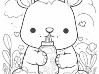 bear drinking glass water coloring page 625492 118016