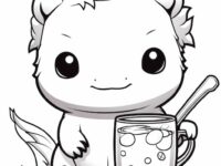 cartoon cat with cup coffee spoon generative ai 1034989 27753