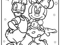 daisy duck with minnie mouse detailed coloring sheet