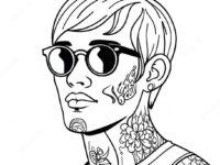 lil peep in cool sunglasses coloring page 94410 33822
