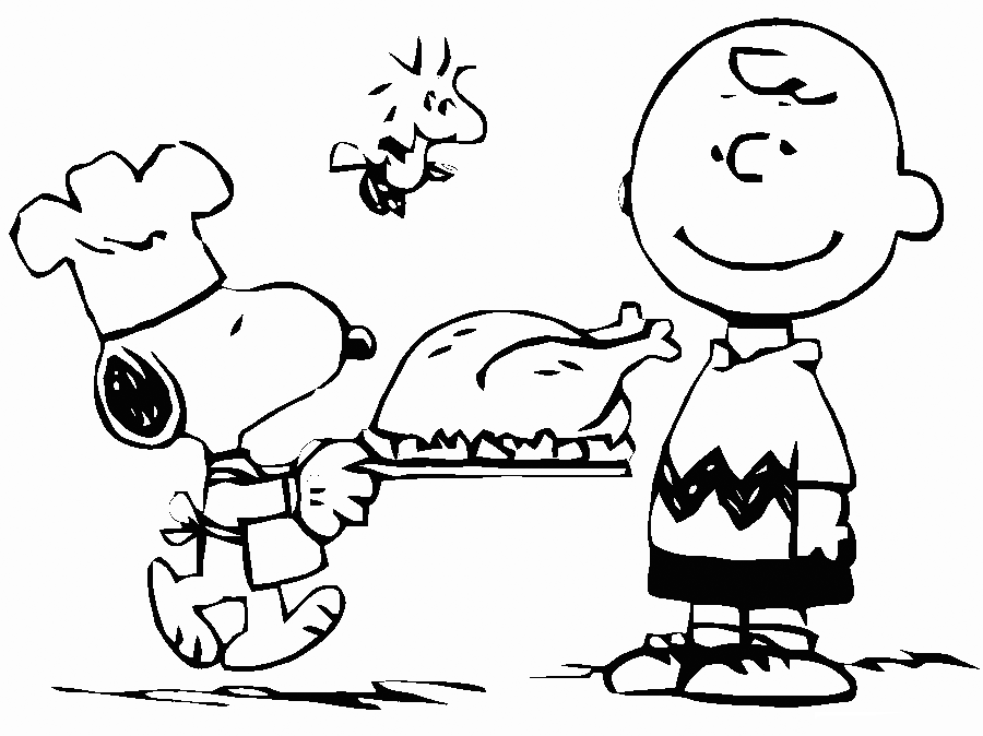 Charlie Brown and Snoopy Thanksgiving Coloring Page Charlie Brown and Snoopy Thanksgiving Coloring Page