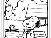 Snoopy on a Picnic Snoopy Coloring Pages 791×1024