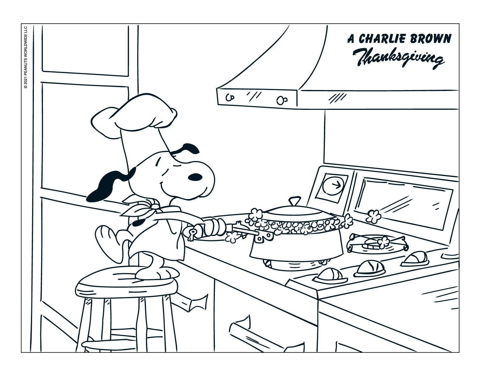 a charlie brown thanksgiving coloring sheet 2