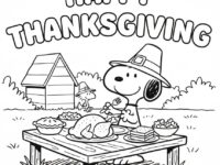 snoopy thanksgiving cartoon coloring