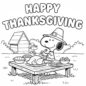 snoopy thanksgiving cartoon coloring