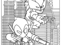 Deadpool And Wolverine Flying Up To Fight