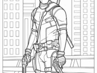 Realistic Deadpool Coloring Page 791×1024