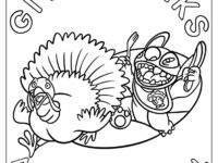 Stitch Chasing A Turkey Thanksgiving Coloring Sheet Stitch Chasing A Turkey Thanksgiving Coloring Sheet