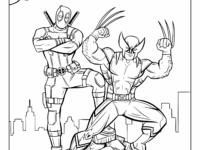 deadpool and wolverine coloring pages