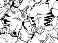 deadpool wolverine coloring page 1