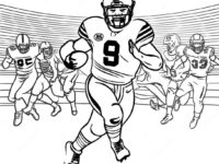 saquon barkley running with football coloring page 19293 15245