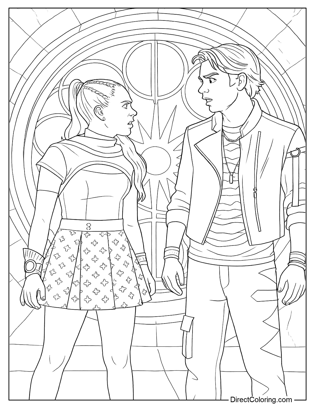 Disney Zombies 4 Coloring Page Nova and Victor Disney Zombies 4 Coloring Page Nova and Victor