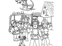 Fireman Sam Characters Coloring Page