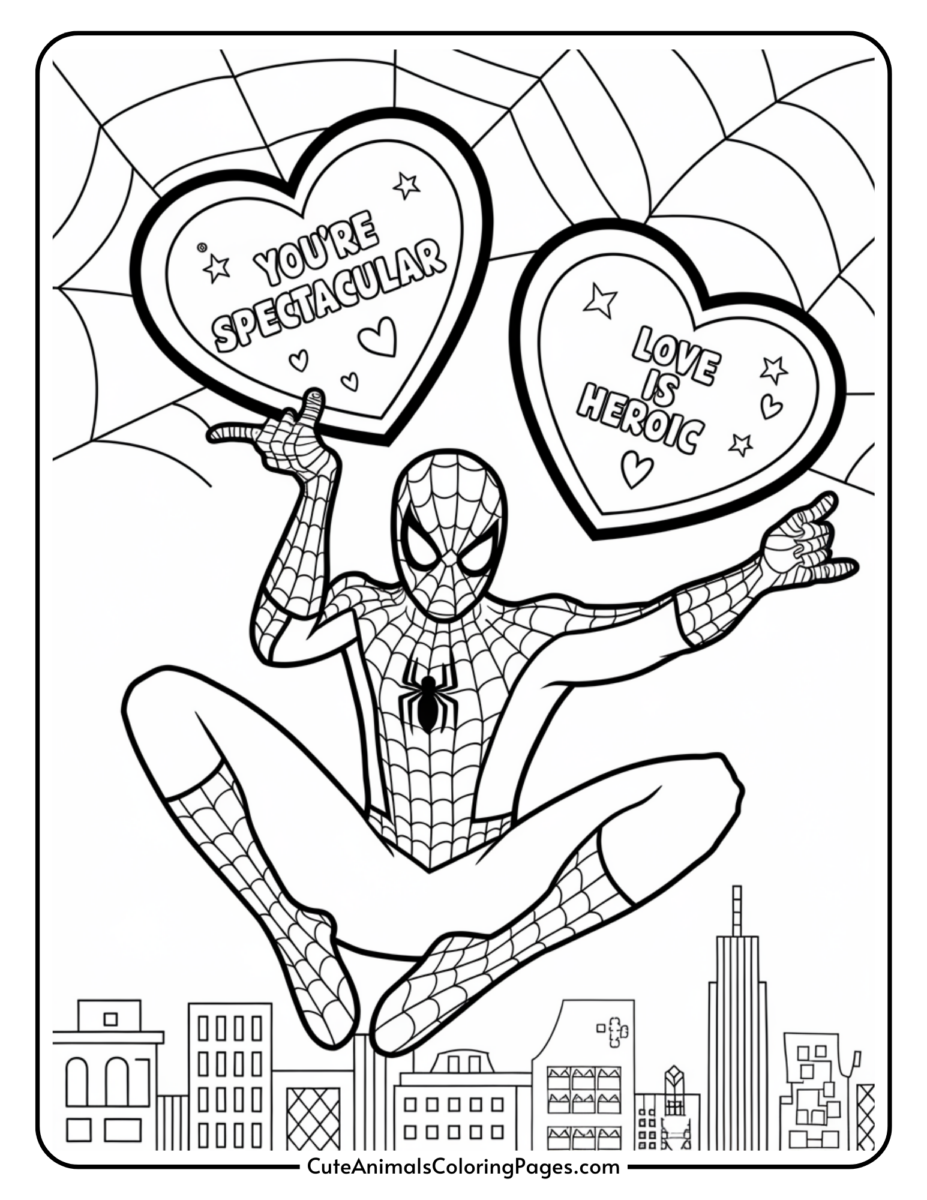 Spiderman Valentine Coloring Pages 12 927x1200 Spiderman Valentine Coloring Pages 12 927x1200