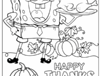 Thanksgiving Spongebob Coloring Page