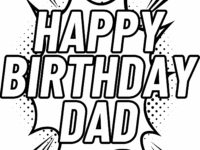 Happy Birthday Dad Coloring Page