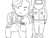 Player 456 Squid game coloring page