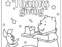 Pooh and Piglet Thanksgiving Coloring Page
