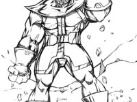 Thanos Sketch Coloring Pages scaled