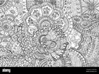 coloring page for adults with abstract doodle background cartoo 2C8CE4K