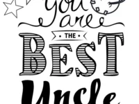 BEST UNCLE BIRTHDAY COLORING CARD 2