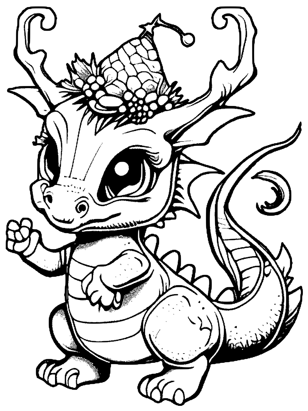 Cute Christmas Dragon Coloring Page 93858490 1 1 Cute Christmas Dragon Coloring Page 93858490 1 1