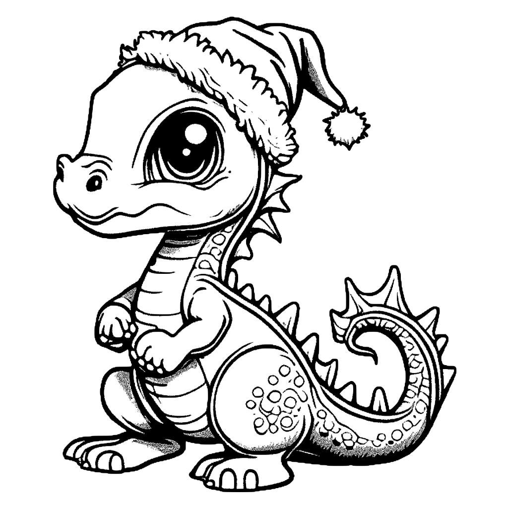 Cute Christmas Dragon Coloring Page 94844292 1 1 Cute Christmas Dragon Coloring Page 94844292 1 1