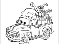 Disney Cars Christmas Colouring Page.webp