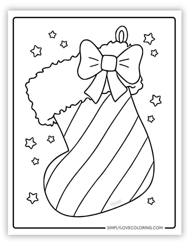Easy to color stripped Christmas stocking coloring pages 791x1024 1 Easy to color stripped Christmas stocking coloring pages 791x1024 1