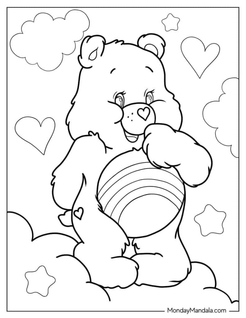 Furry Cheer Care Bear In Thoughtful Pose Coloring In 791x1024 1 Furry Cheer Care Bear In Thoughtful Pose Coloring In 791x1024 1