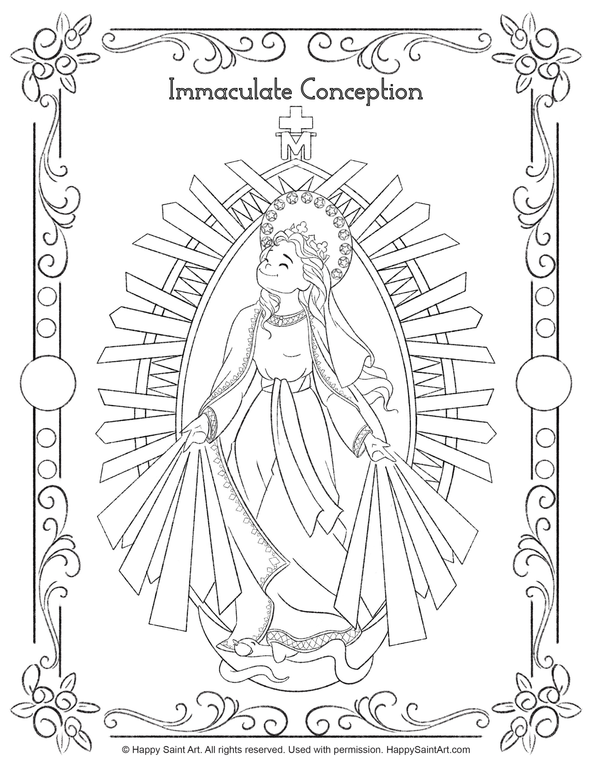 Immaculate Conception Coloring Page 1 scaled Immaculate Conception Coloring Page 1 scaled