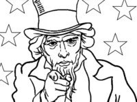UNCLE SAM BIRTHDAY COLORING PAGE UNCLE SAM BIRTHDAY COLORING PAGE
