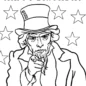 UNCLE SAM BIRTHDAY COLORING PAGE
