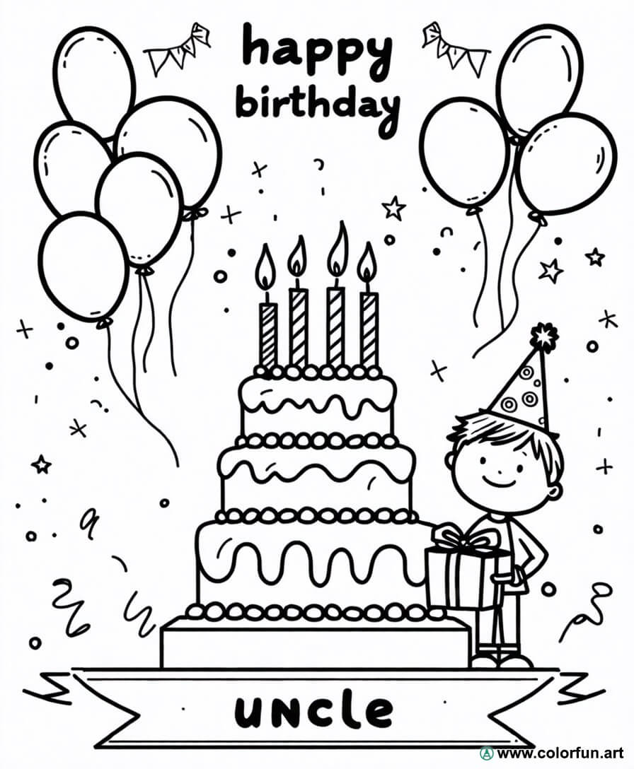 coloriage joyeux anniversaire tonton 224 coloriage joyeux anniversaire tonton 224