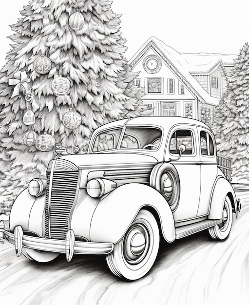 coloring pages old cars christmas trees generative ai 900833 81395 coloring pages old cars christmas trees generative ai 900833 81395