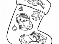 disney pixar cars christmas stocking coloring pages