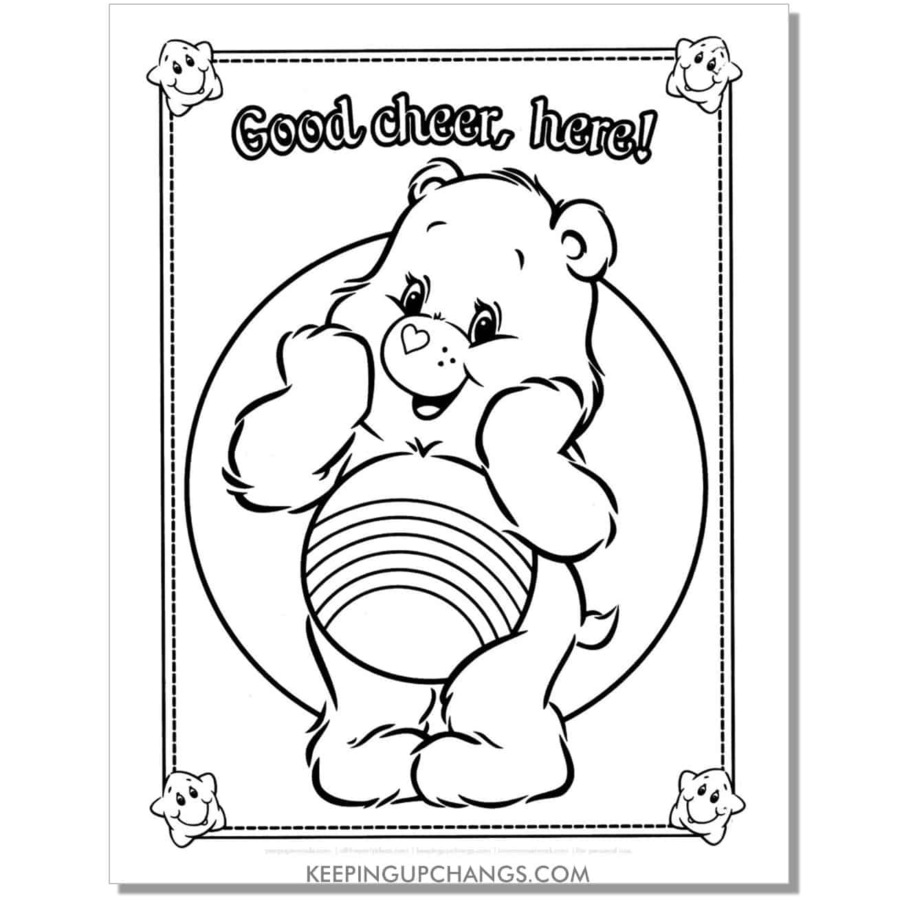 free cheer care bear coloring page colouring sheet free cheer care bear coloring page colouring sheet
