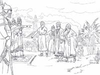 shadrach meshach and abednego before king nebuchadnezzar coloring page print 1 768×576