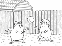 wobbly backyard catch coloring page