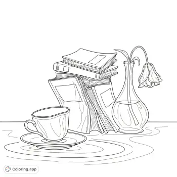 wobbly everyday still life coloring page wobbly everyday still life coloring page
