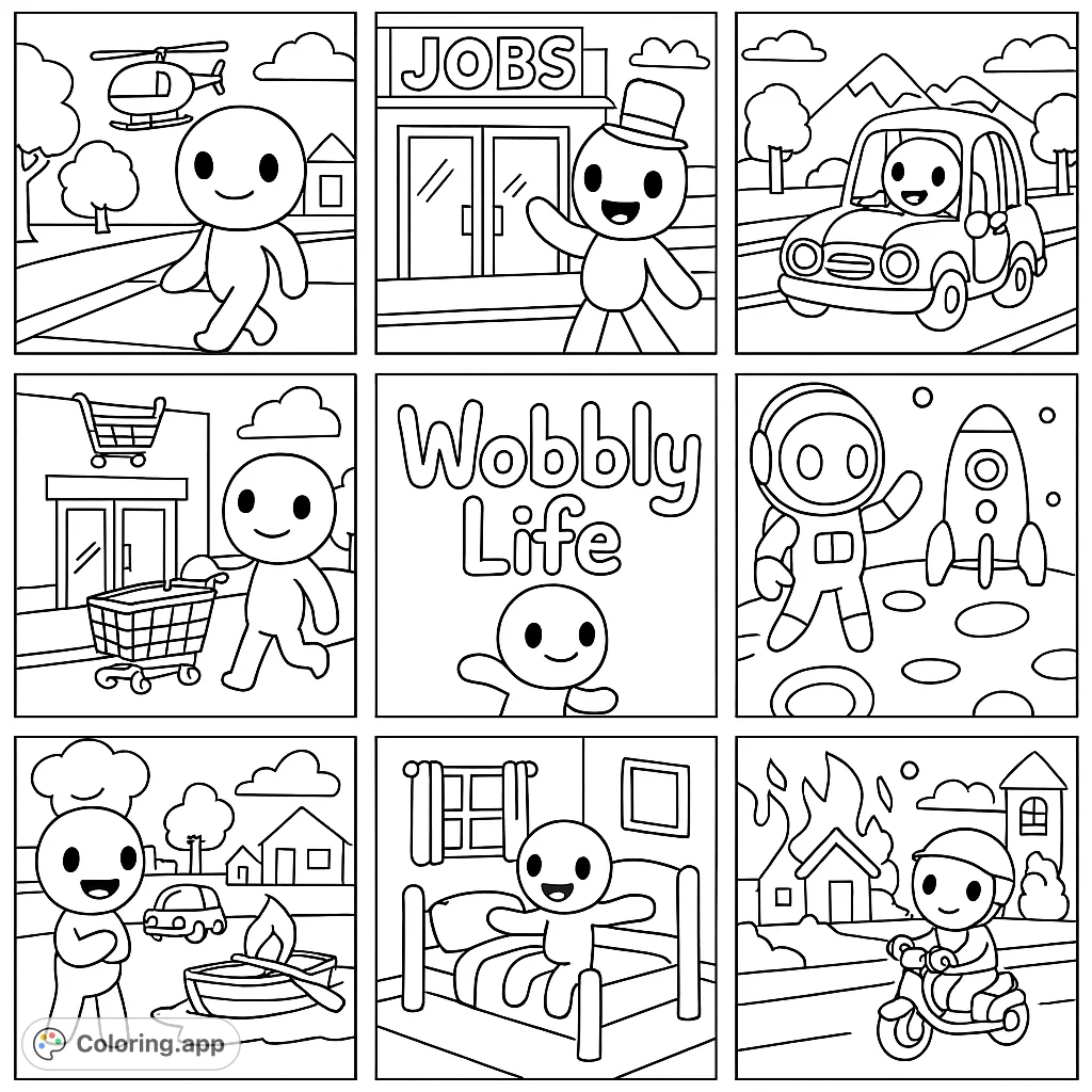 wobbly life cartoon adventures coloring page wobbly life cartoon adventures coloring page