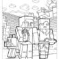 Minecraft Steve Alex And Wolf Coloring Page 791x1024 1