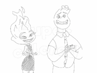 coloring page elemental wade and ember d81eca